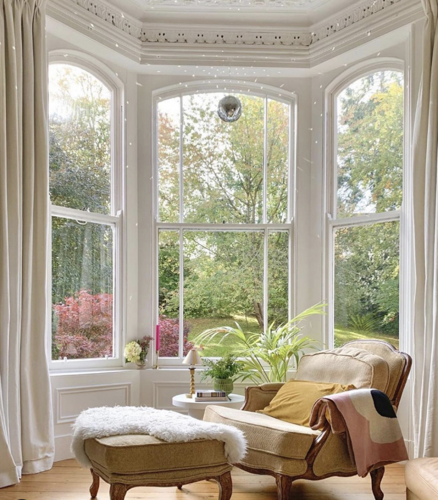 White Drapes at Bay Windows
