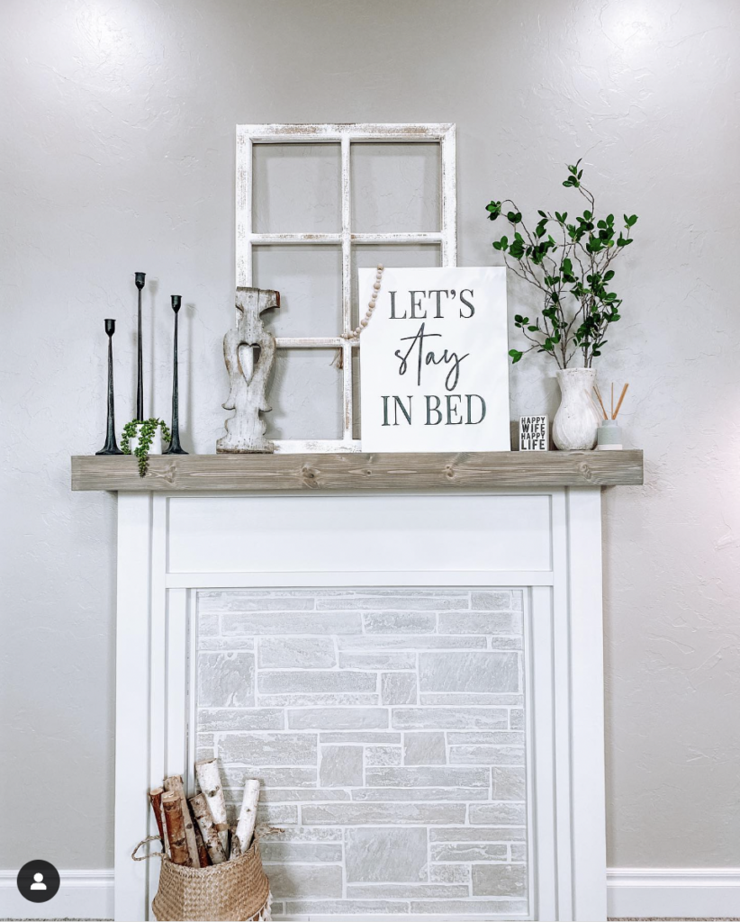 White Farmhouse Faux Fireplace