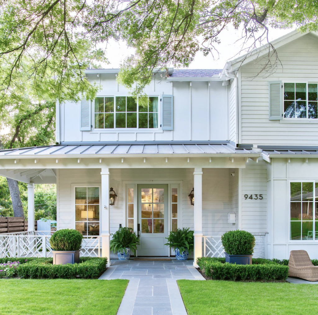 White House and Grey Tile Porch