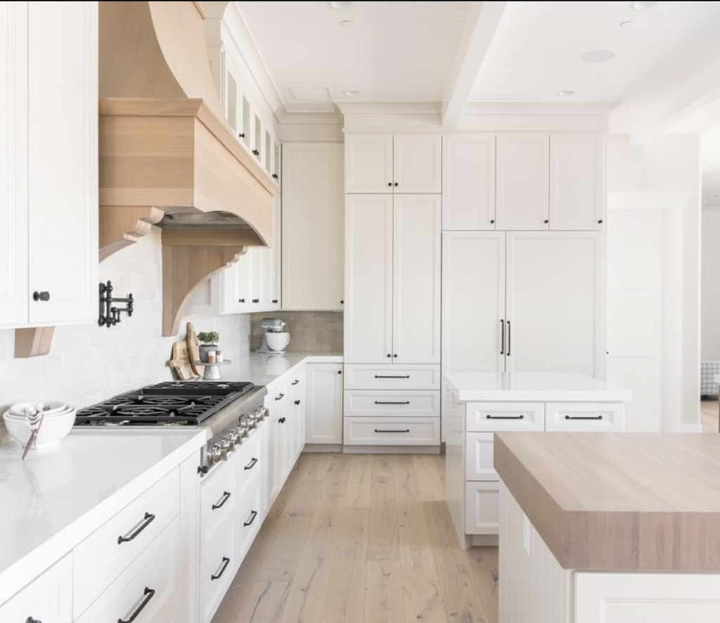 White Kitchen Wood Hood