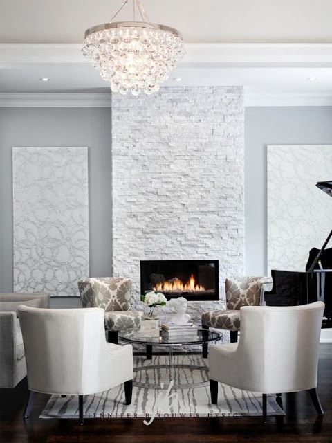 White Living Area Stone Wall