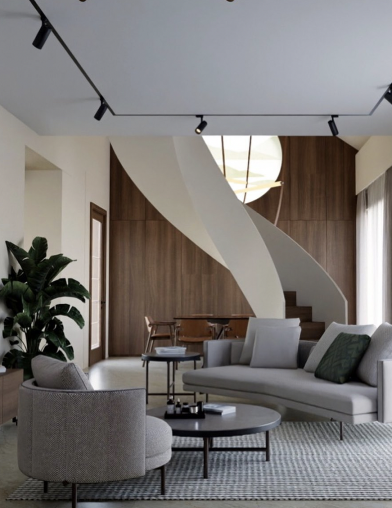 White Modern Spiral Staircase