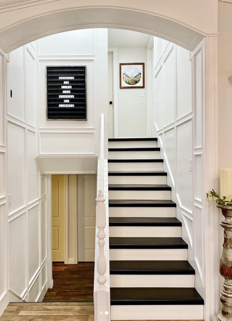White Risers with Black Steps
