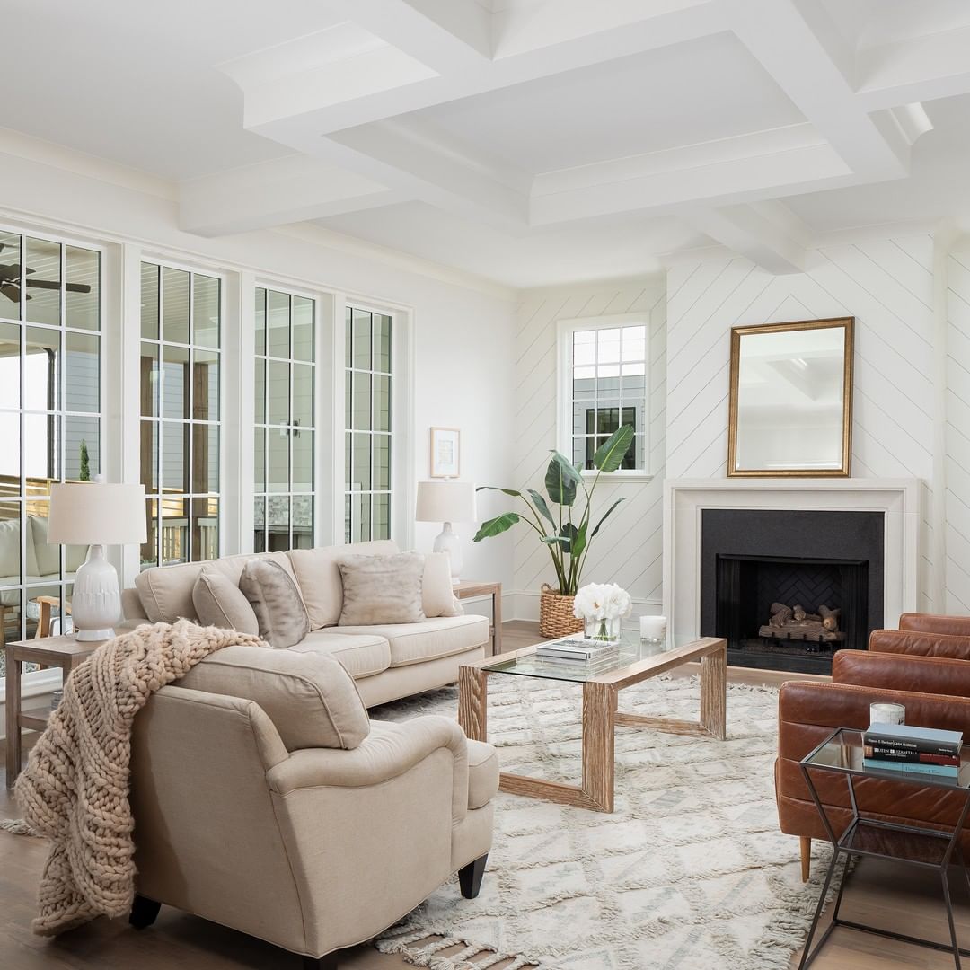 White Shiplap Electric Fireplace Wall