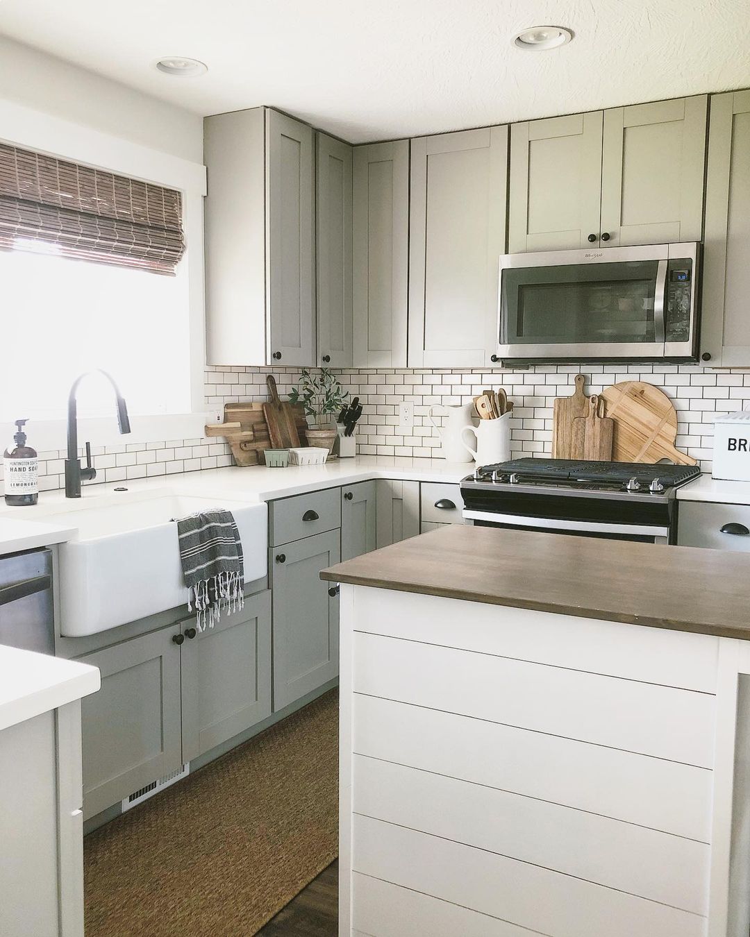 White Shiplap Island with Soft Contrast
