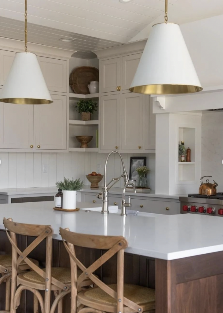 White Sink Light with Gold