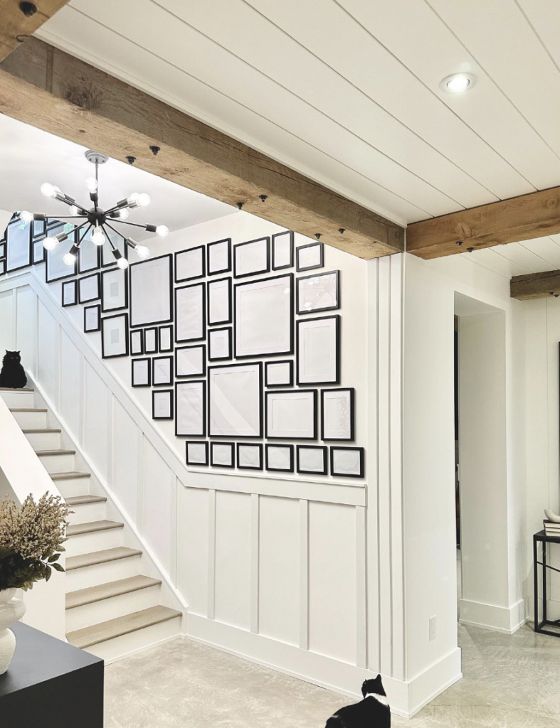 White Staircase Wainscoting