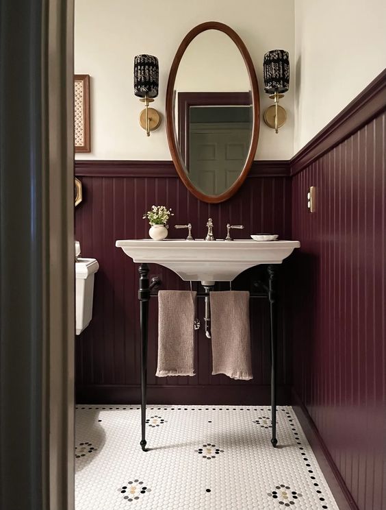 White Penny Tile Bathroom Floor