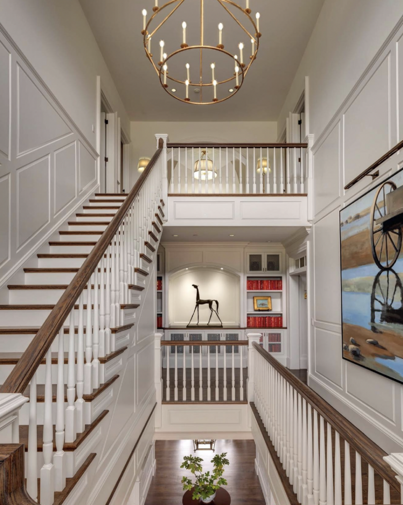 White Trim for a Large Staircase