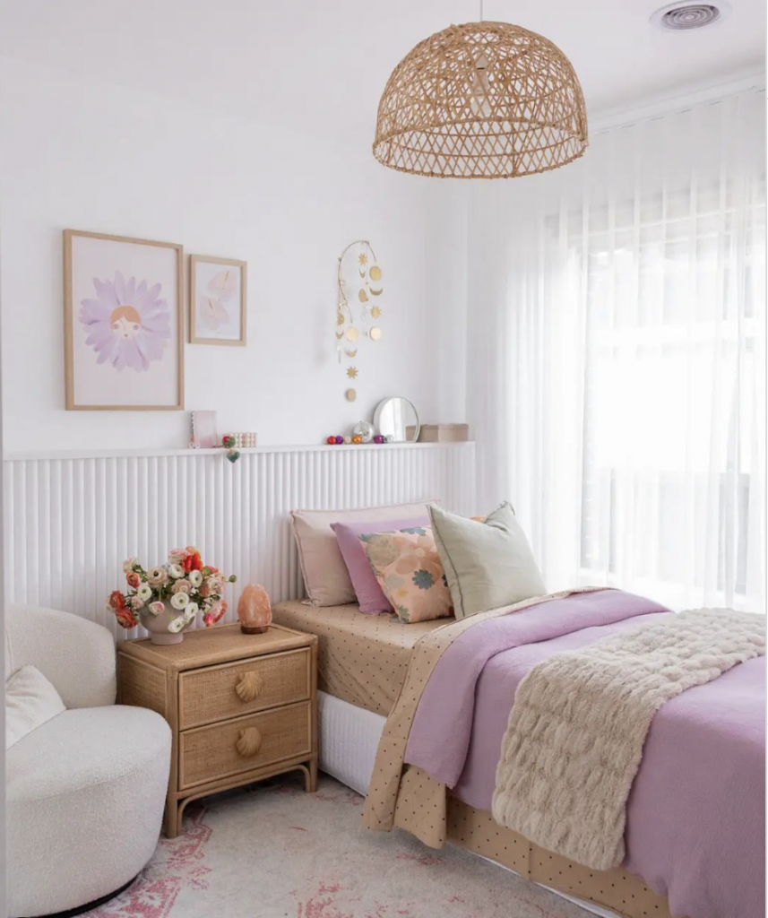 White Wainscoting as a Headboard Alternative