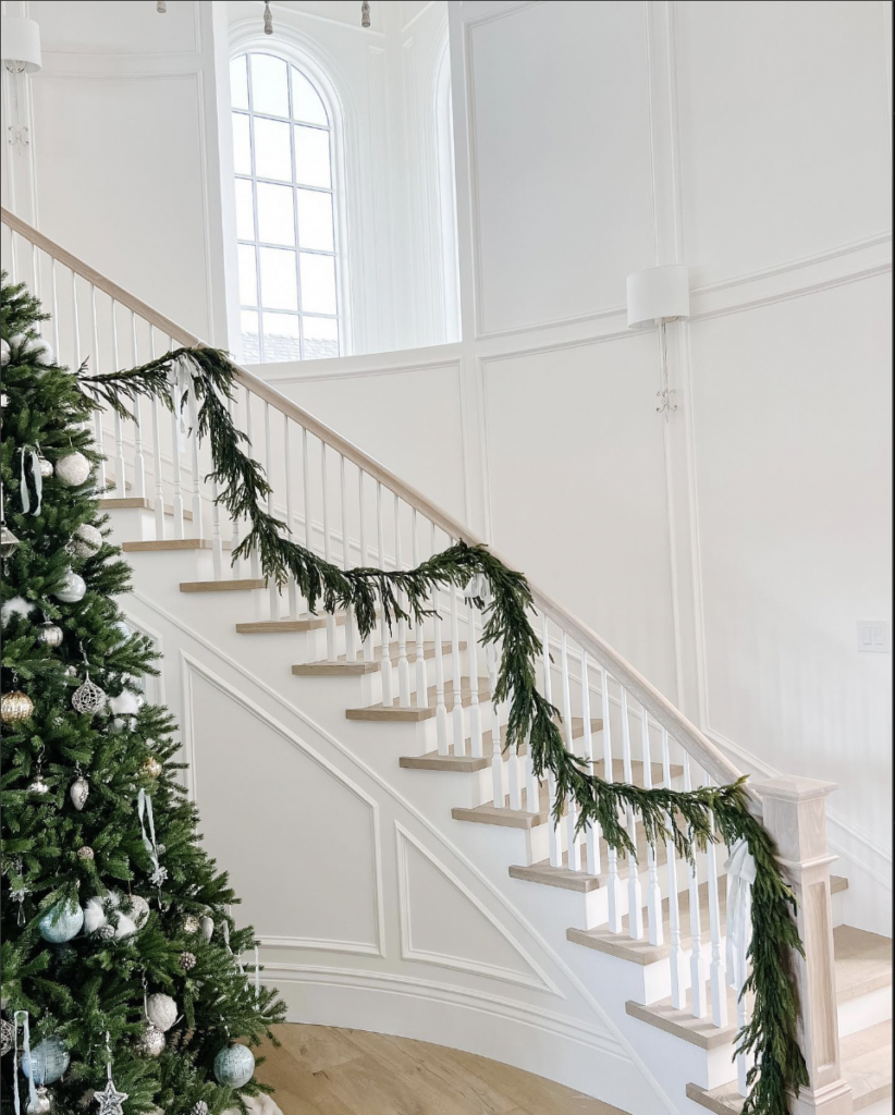 White Wood Christmas Staircase