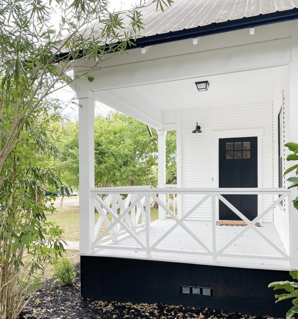 White Wood Railing for a Victorian Porch
