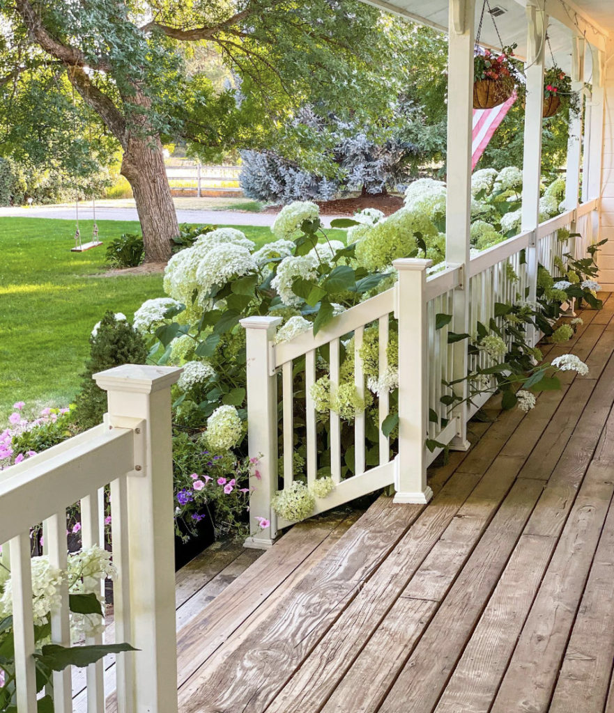 White Wrought Iron Porch Railing