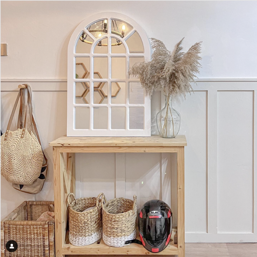 Window Pane Style Mirror Decor
