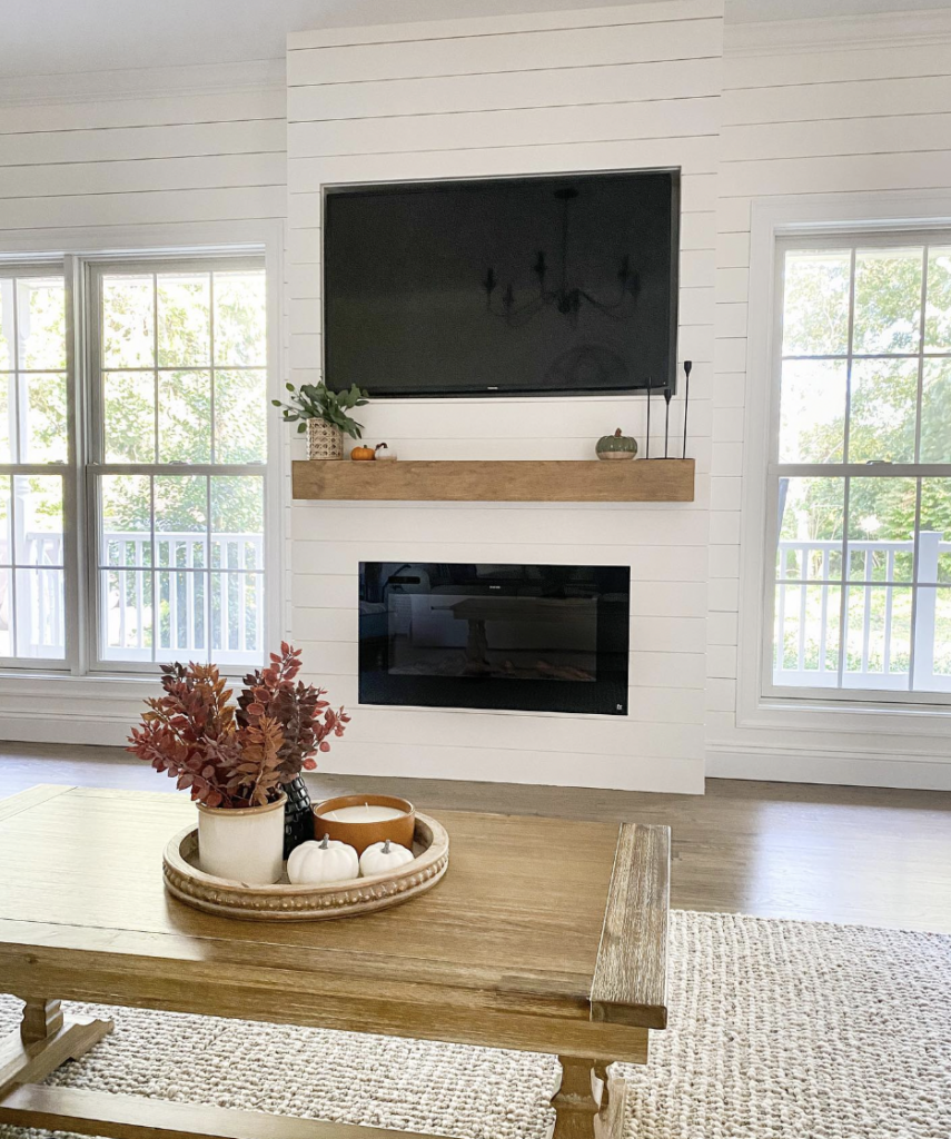 Windows Framing the Fireplace