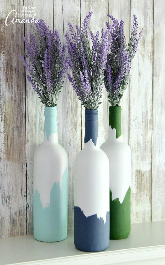 Painted wine bottle crafts