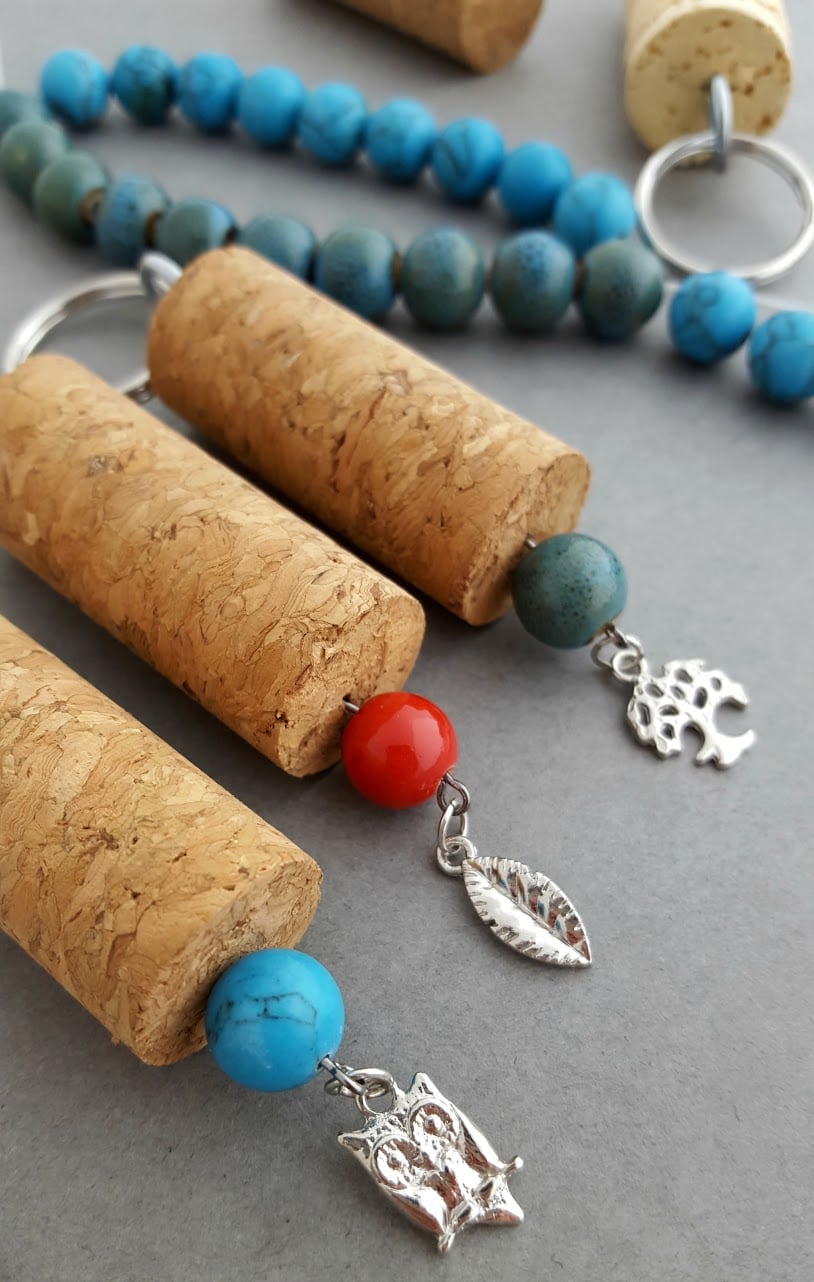 Wine Cork Keychain