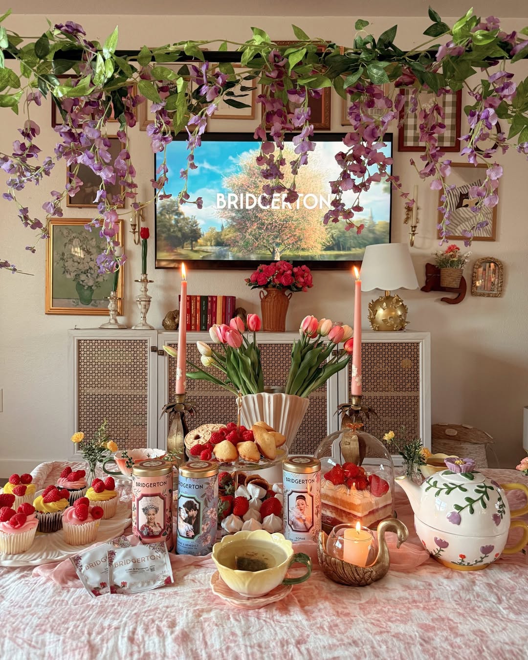 Wisteria Drawing Room Decor for a Regency Garden Party