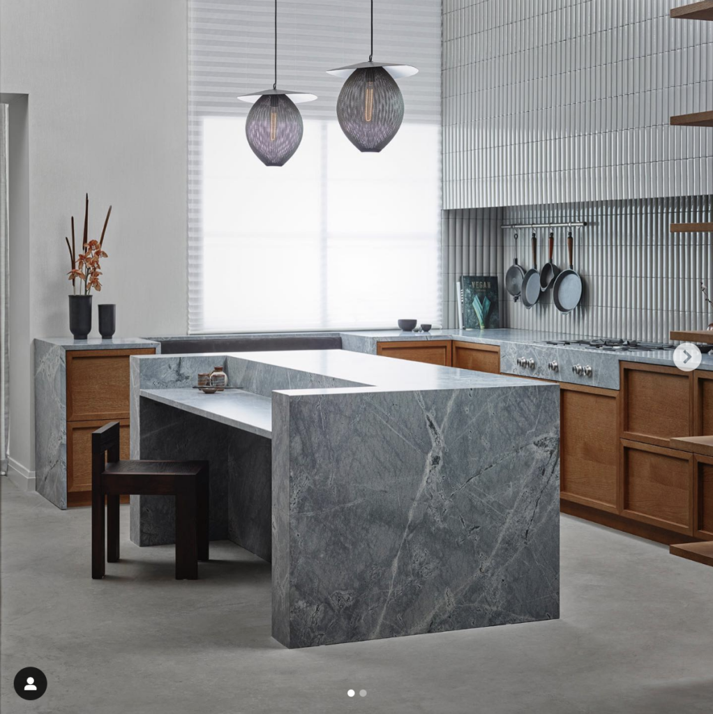 Wood Cabinetry in a Grey Kitchen