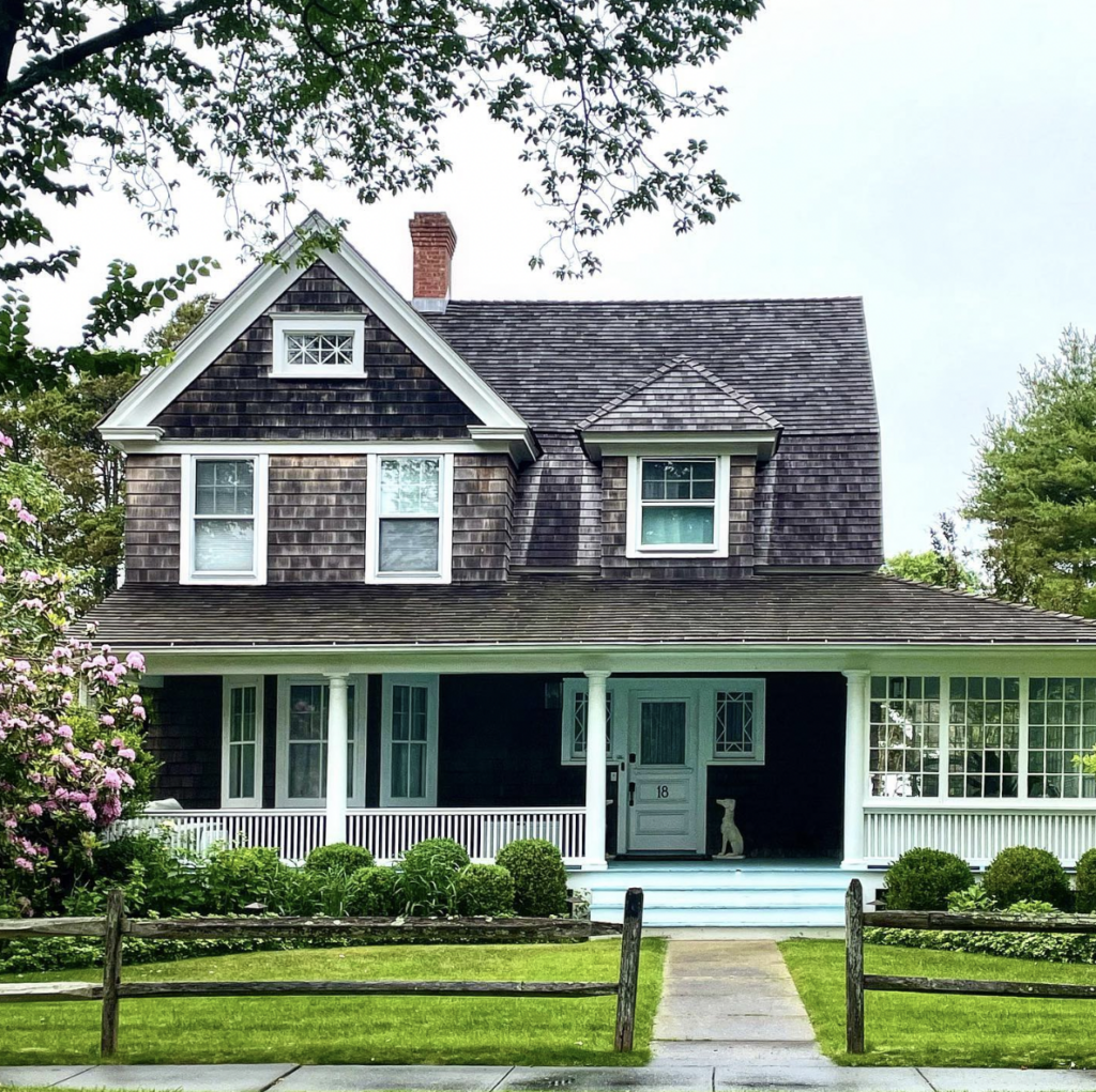 Wood Porch on a Grey House