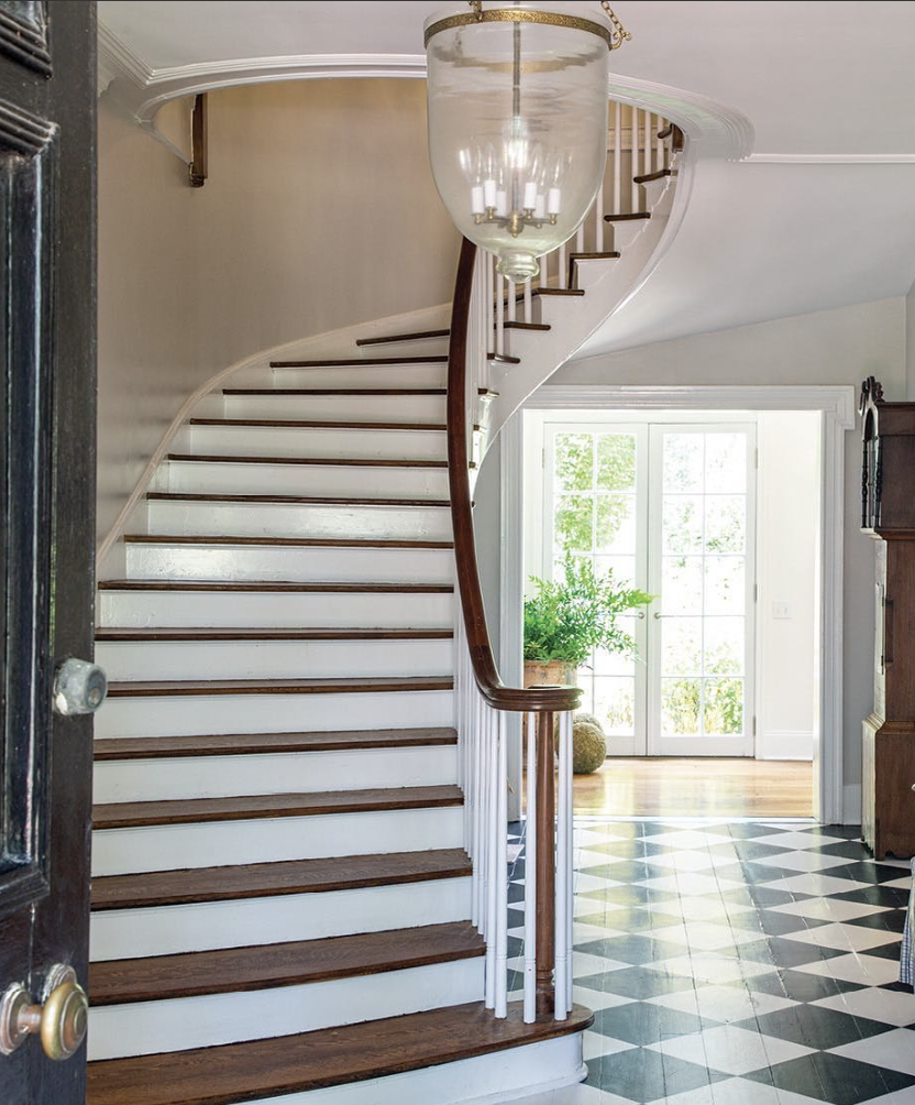 Wooden Checkerboard Flooring Staircase Ideas