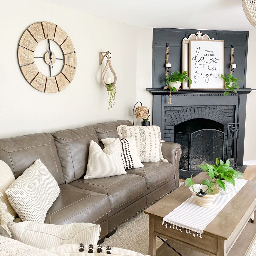 Wooden Clock Fireplace Mantel Decor