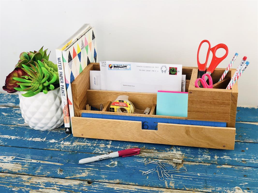 Wooden DIY Desk Organizer