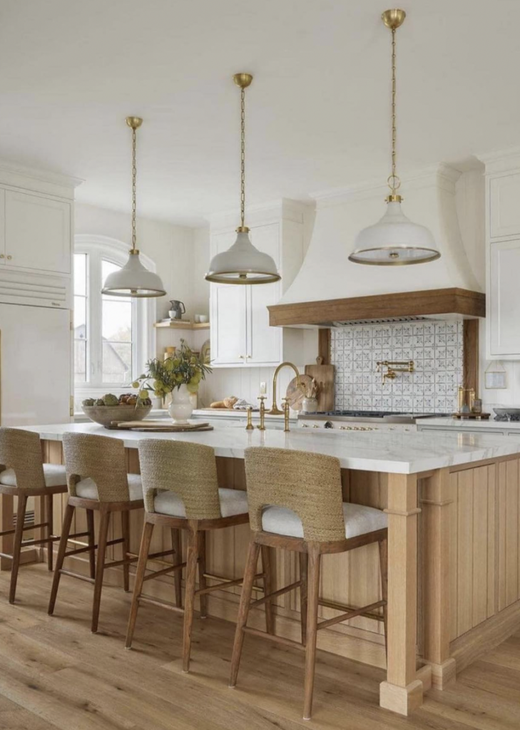 Wooden Island Sink Lighting