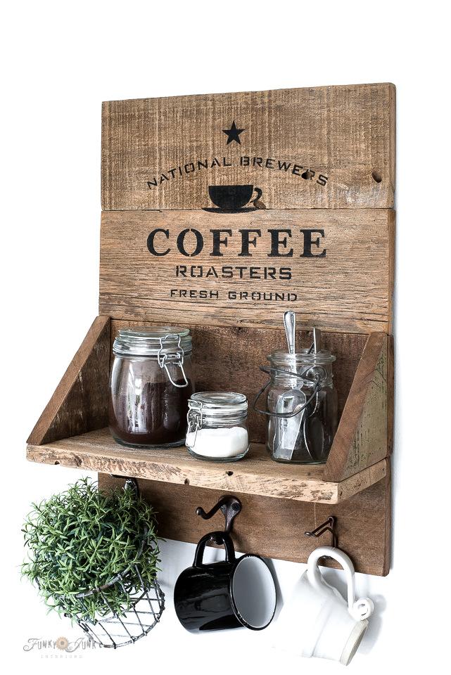 Wooden Mug Shelf