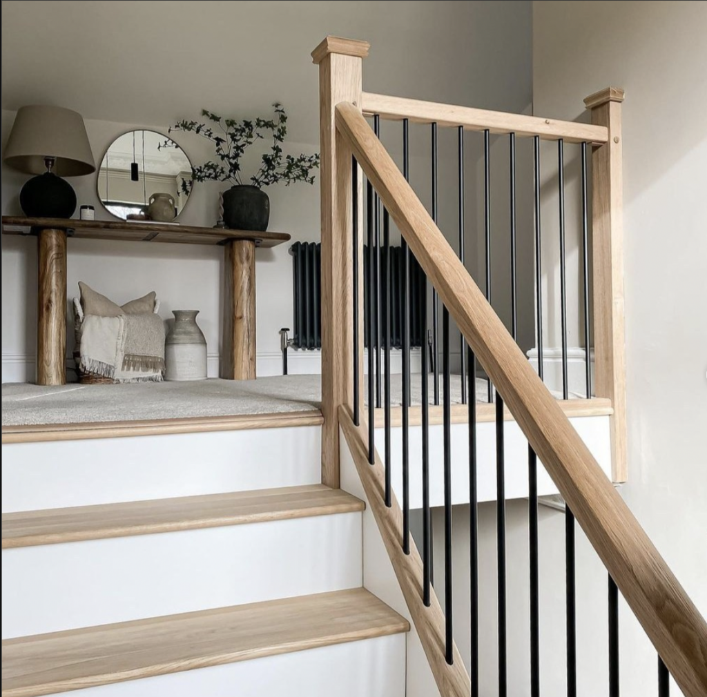 Wooden Staircase in White