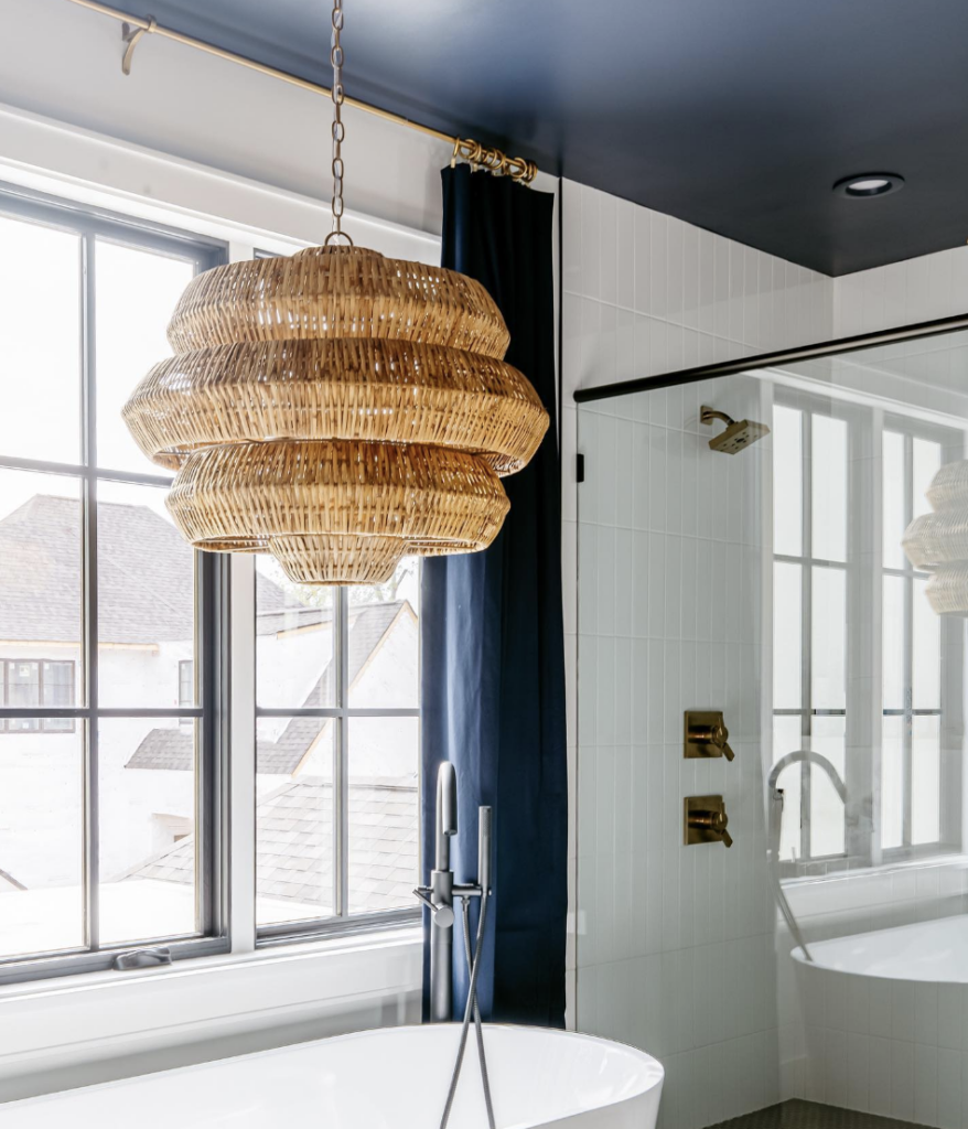 Woven Basket Bathroom Chandelier